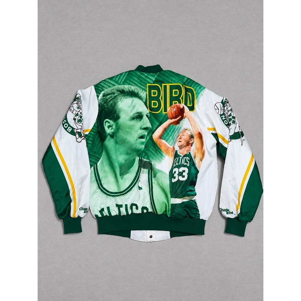 Vintage Boston Celtics Chalk Line Larry Bird #33 Satin Jacket Men's M NBA
